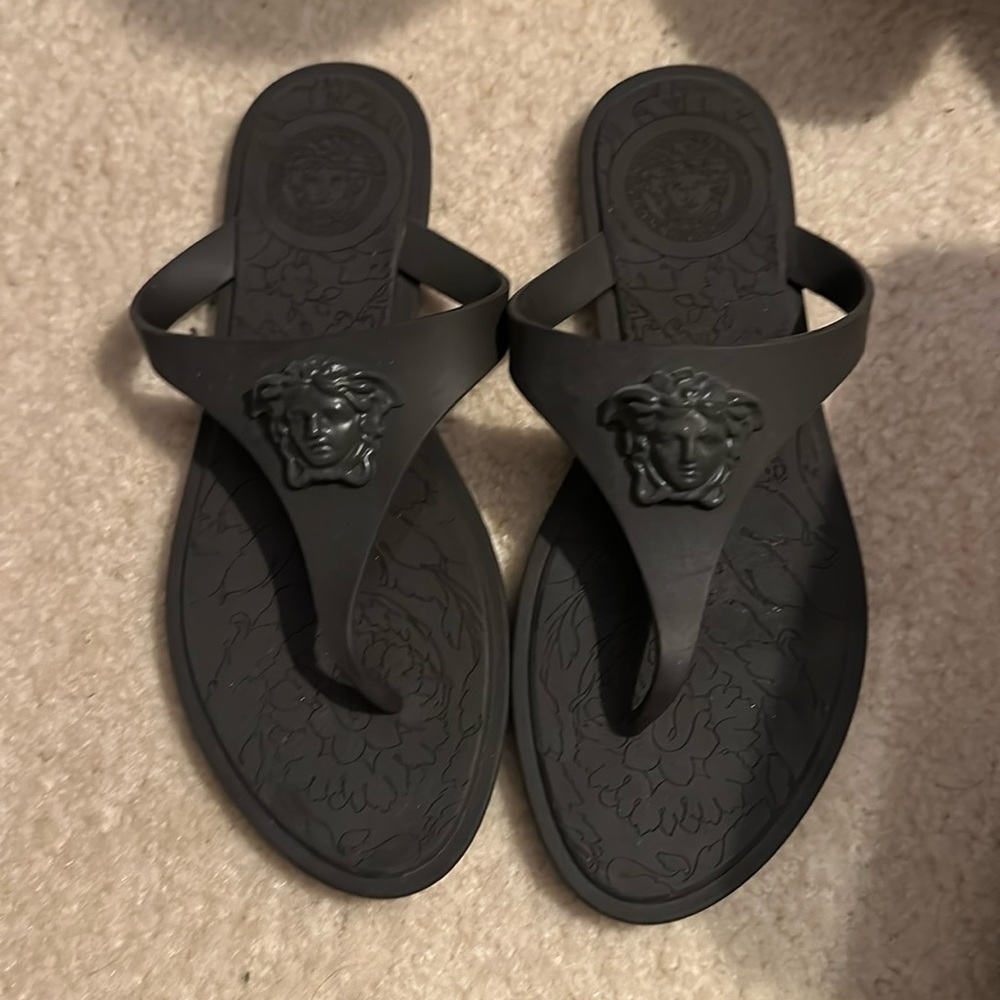 Rubber dark green Versace sandals 35/ size 5